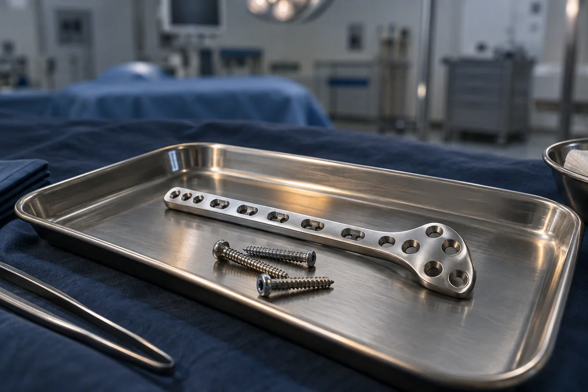 Imagem ilustrativa de materiais ortopédicos utilizados em procedimentos cirúrgicos